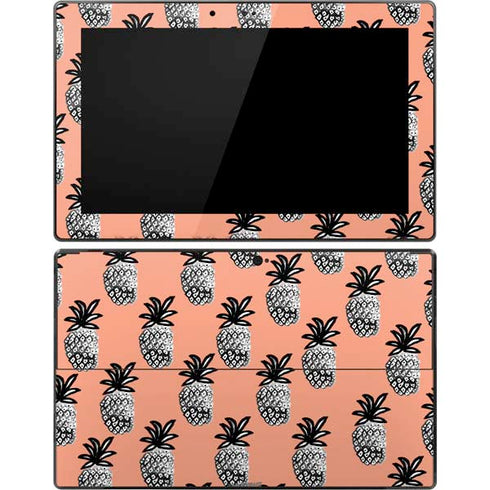 Bouffants and Broken Hearts Gray Scale Pineapple Surface Pro Tablet Skin